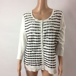 New York & Company Women's Cardigan Size XL Stripe